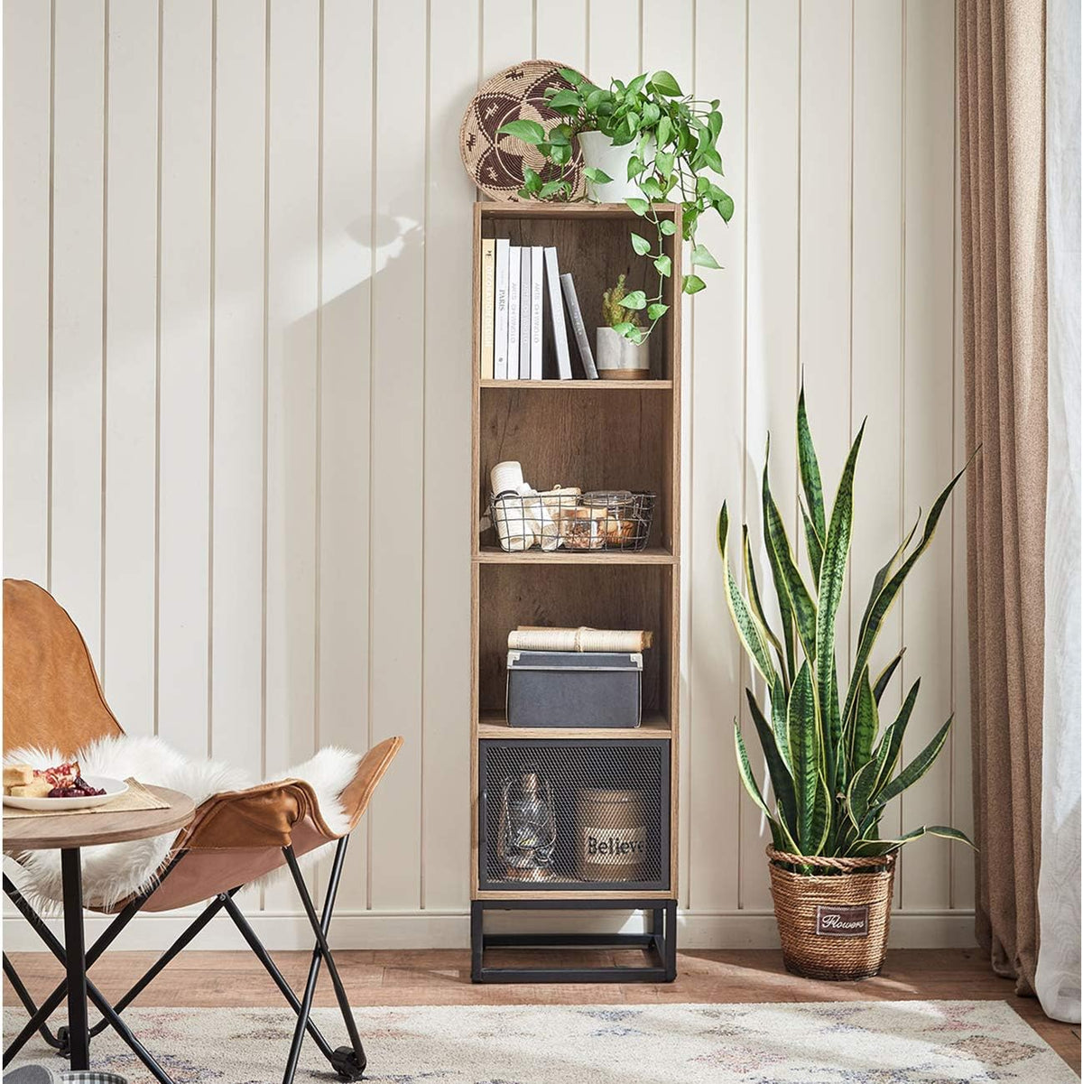 Industrial Bookcase with Drawers J470