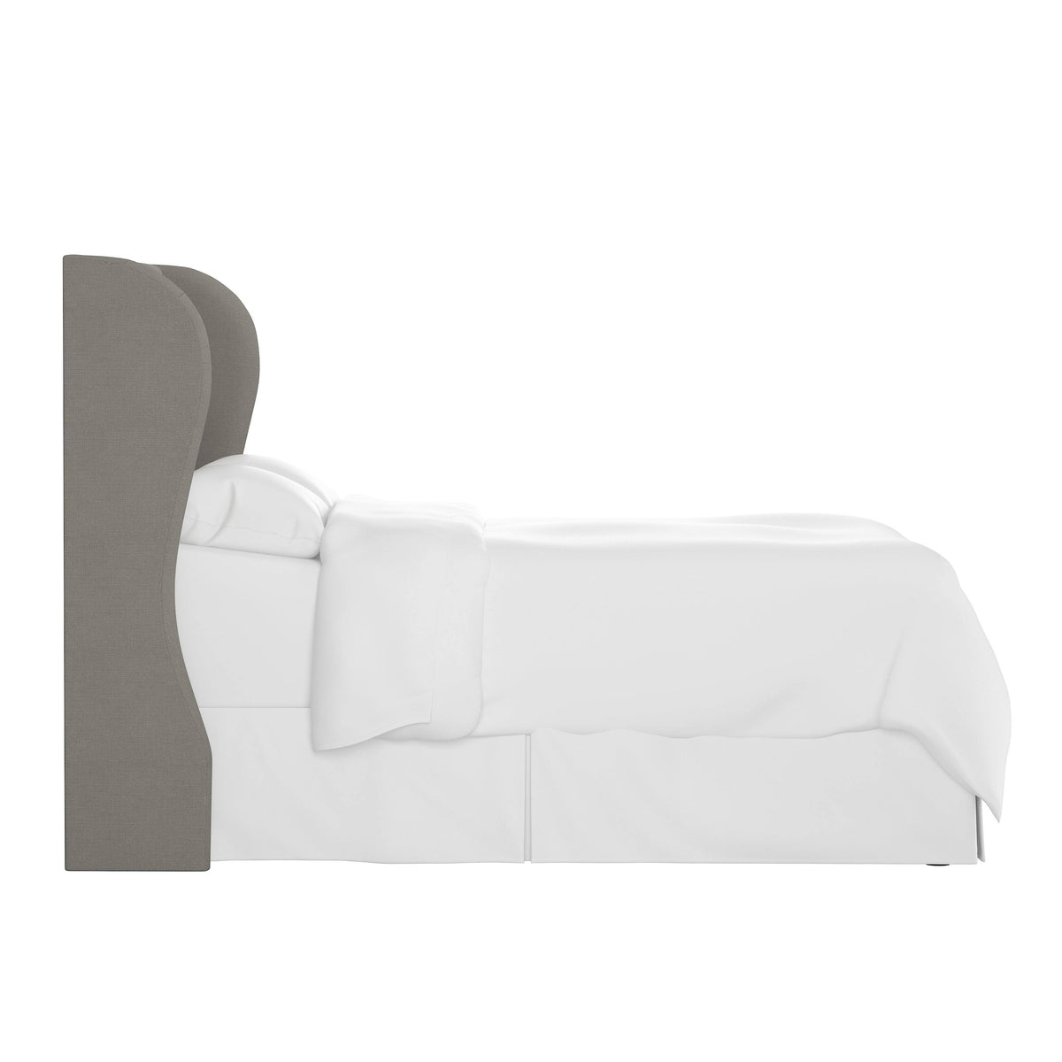 Gray Linen Tufted Wingback Headboard Y4558