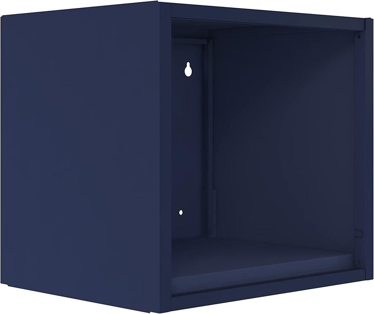 Blue Wall-Mounted Floating Steel Open Cabinet W47259