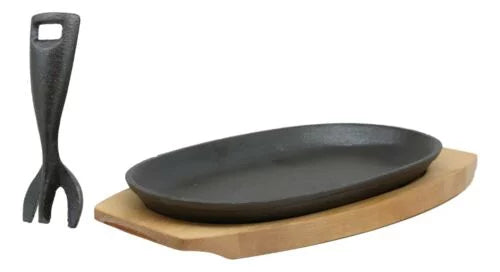 Cast Iron Sizzling Fajita Skillet Set with Base F6370
