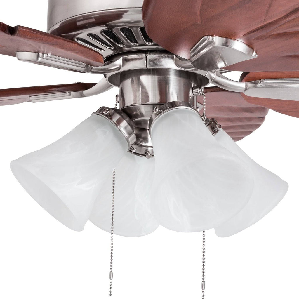 Brushed Nickel Ceiling Fan with Light, 3 Speed Remote E1737
