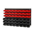 48-Bin Wall Mounted Storage Bins Parts Rack Organizer with Wall Panels J4023