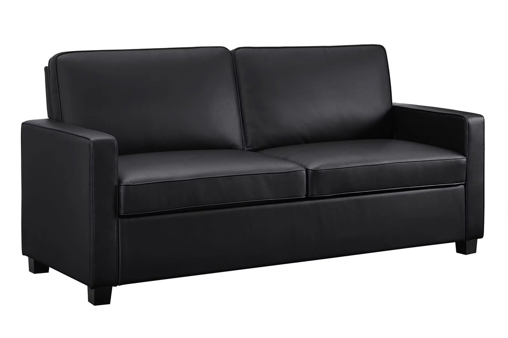 Black Faux Leather Queen Sofa Sleeper N701235