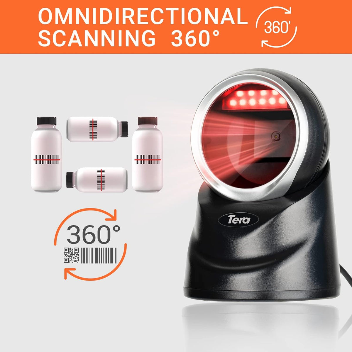 2D Desktop Barcode Scanner with USB Cable P3394