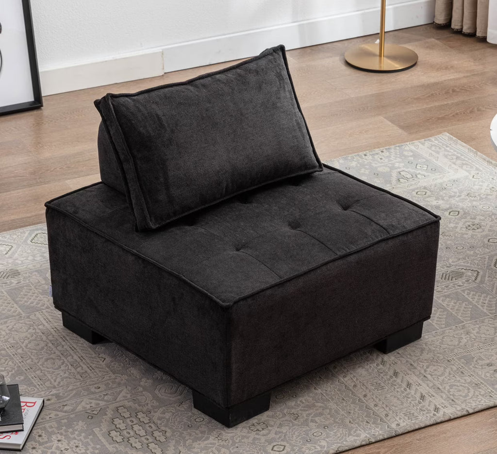 Black Ottoman Barrel Chair M234156