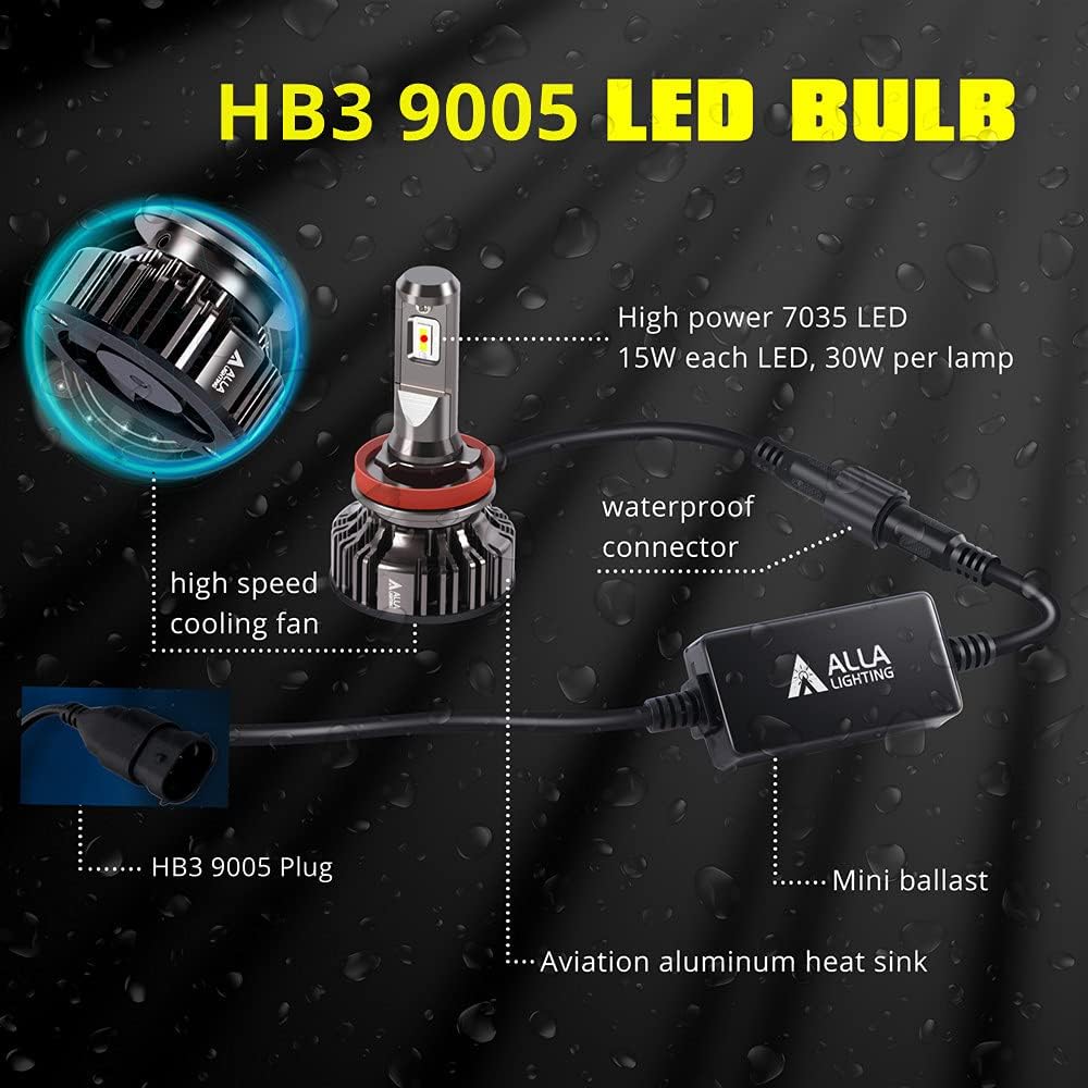 6500K Xenon White LED Headlights Bulbs Pack of 2 V586541