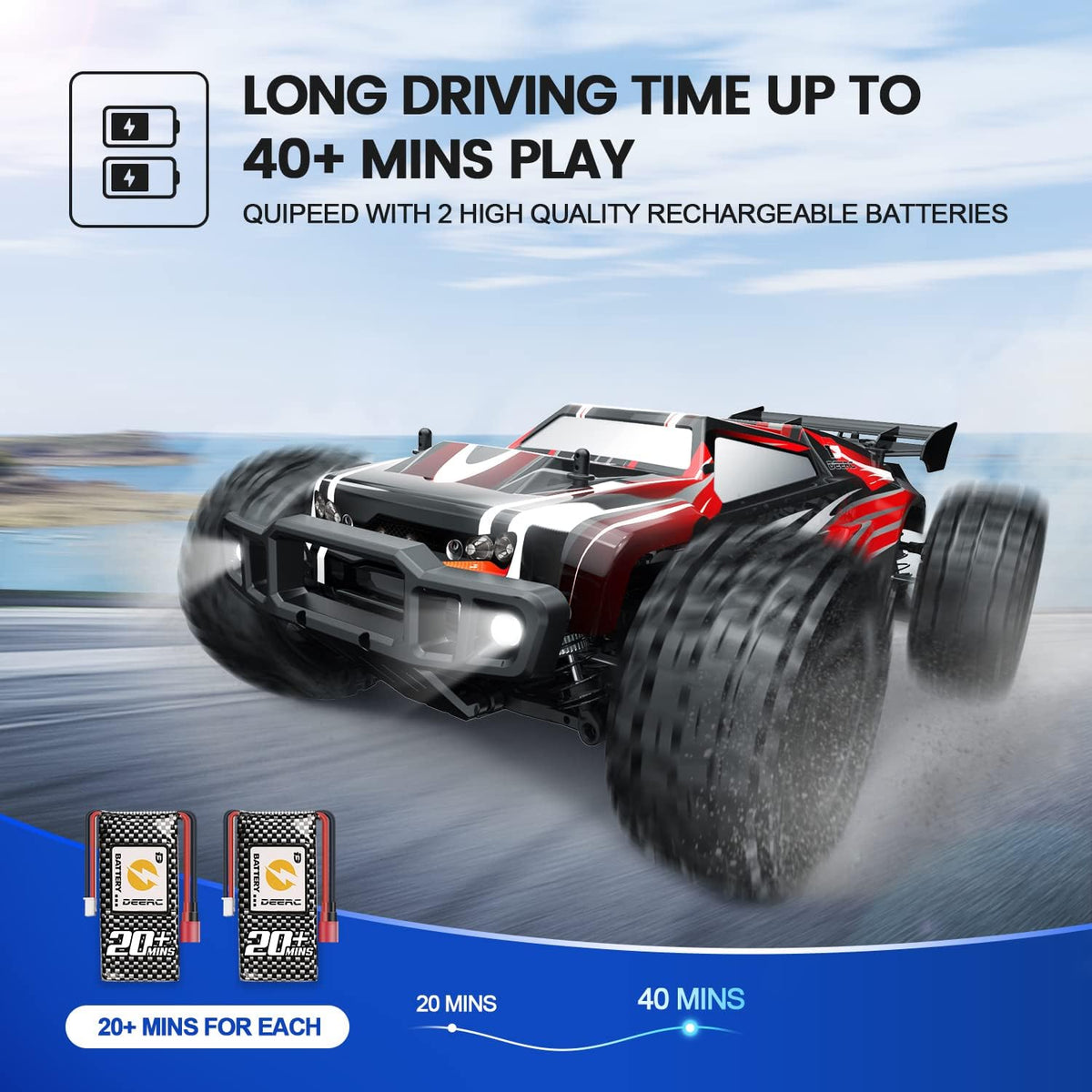 1:10 Scale 4WD Off Road RC Monster Truck with 2 Battery N8445