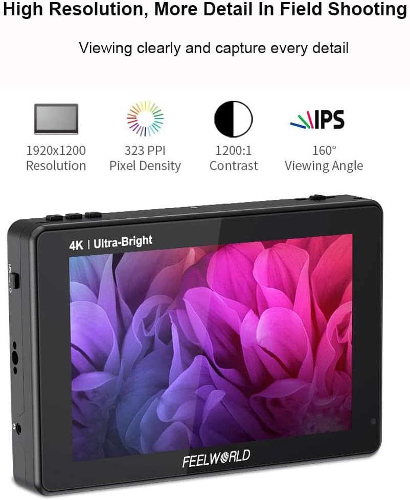 7 Inch 2200nits Touch Screen HDR Camera Field Monitor with F970 External Power and Install Kit R29122