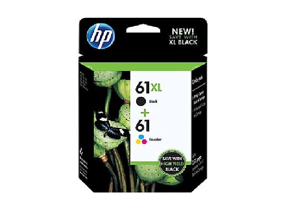 HP 61XL/61 Combo-pack Ink Cartridge, Tricolor/Black - 2-pack C30451