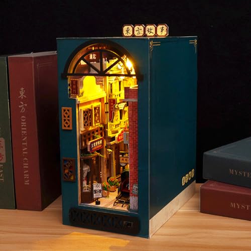DIY Book Nook Kit with Music Box 3D Wooden Puzzle G586430