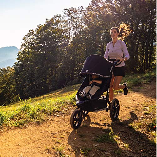 Black Jogging Stroller with Snack Tray and Handlebar Console U5529