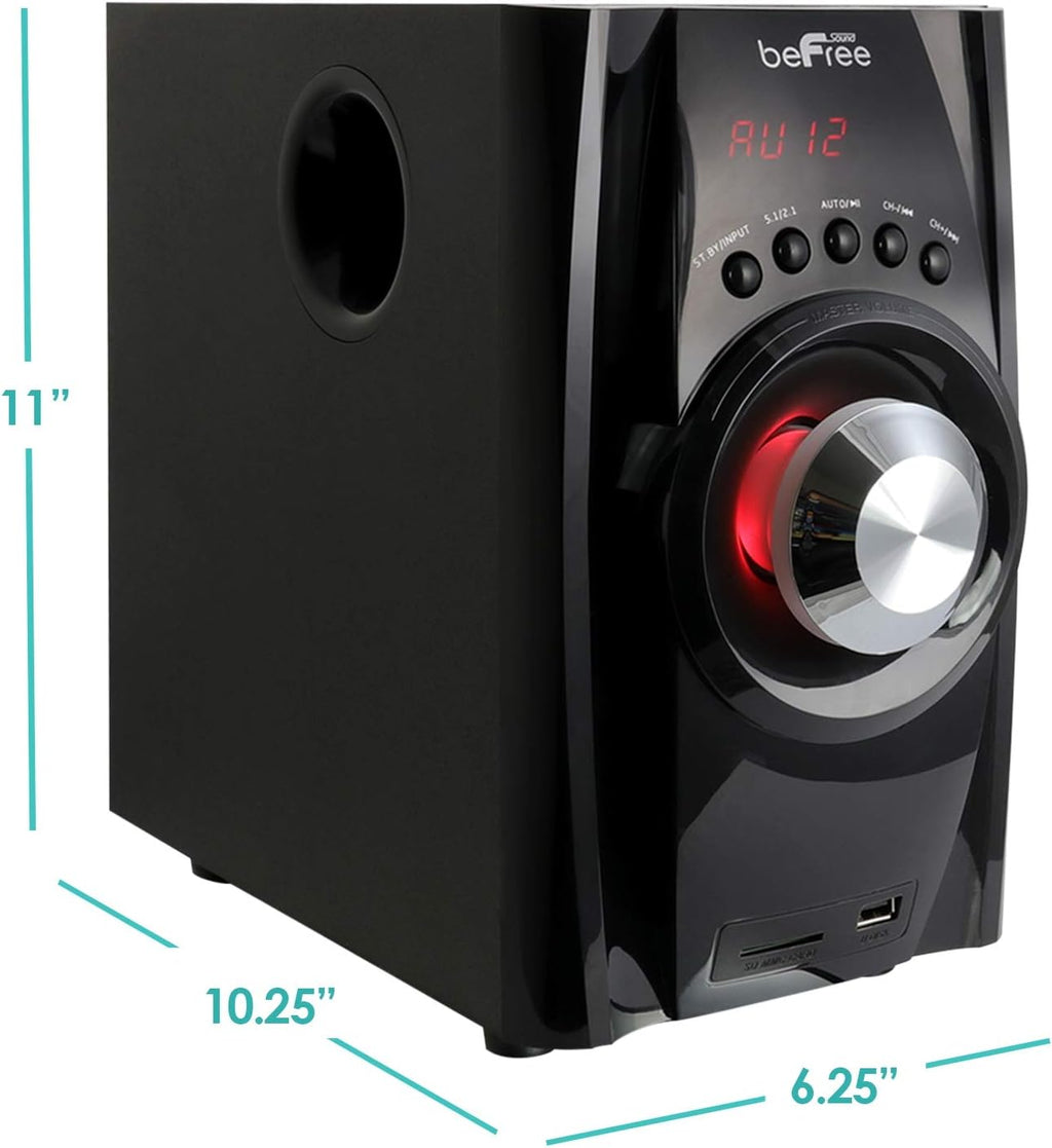 Red 5.1 Channel Bluetooth Speaker System with Remote Control G264