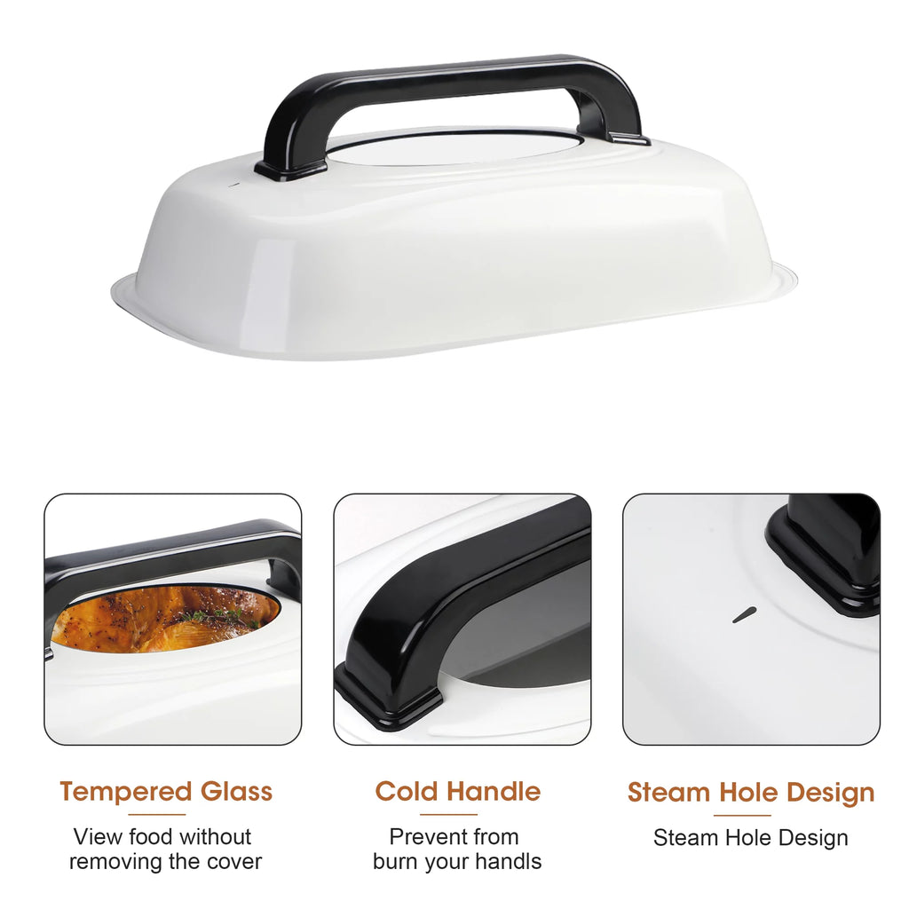 White 26 Quart Stainless Steel Electric Roaster Oven A835