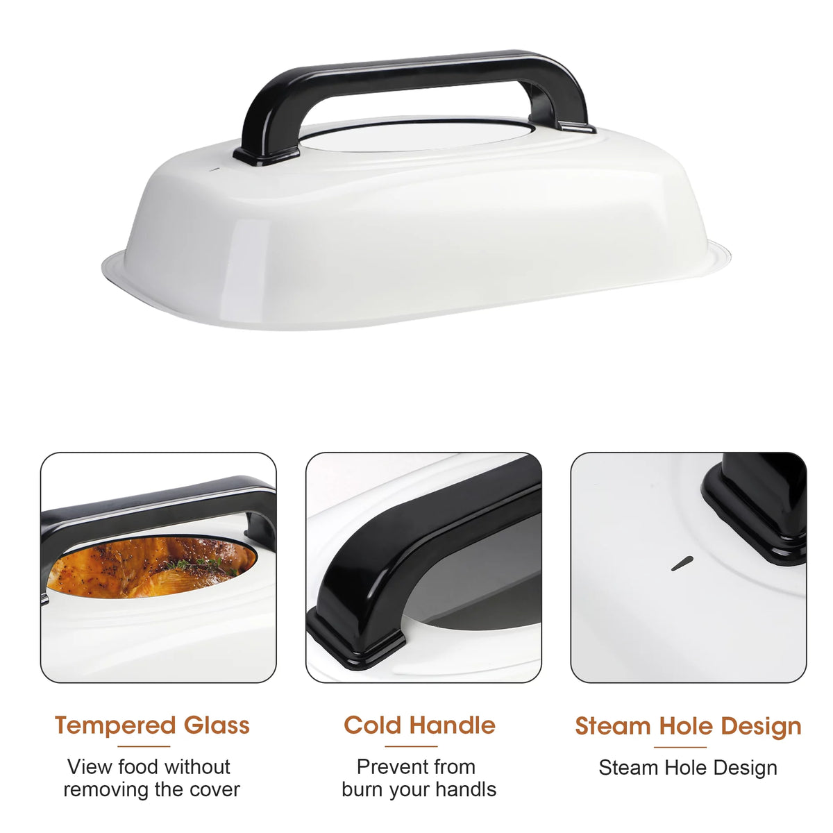 White 26 Quart Stainless Steel Electric Roaster Oven A835