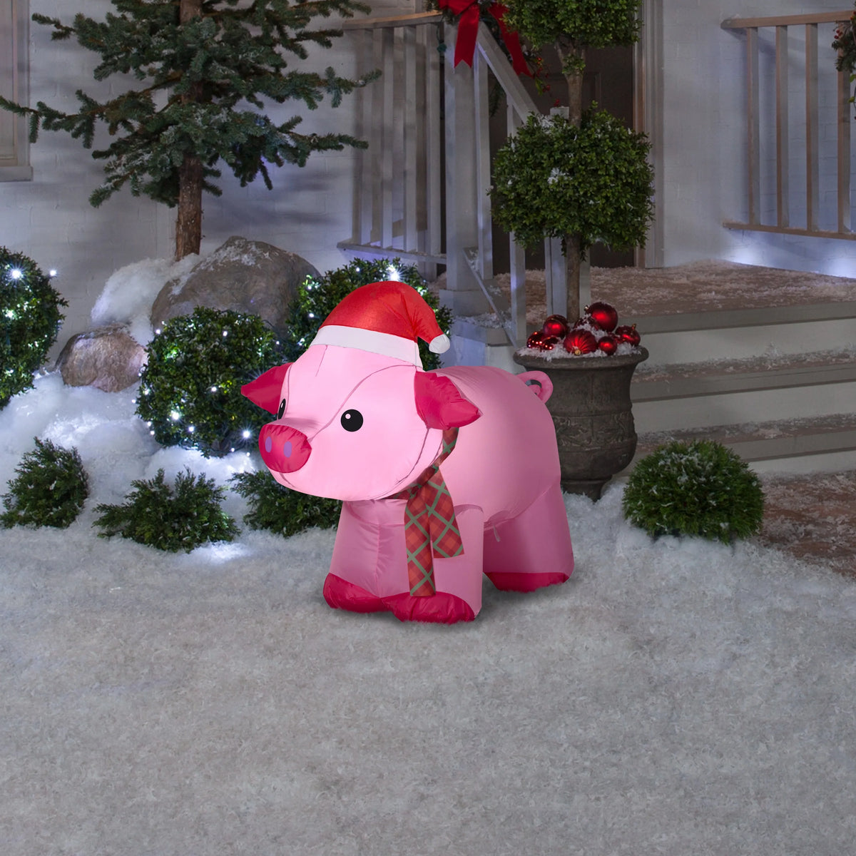 Pink Christmas Pig Inflatable, 2.5 ft M7512