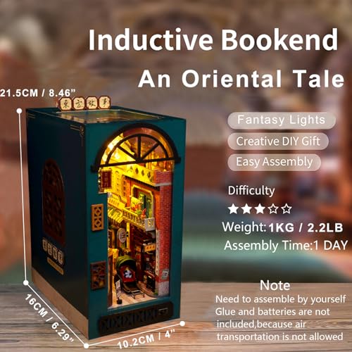 DIY Book Nook Kit with Music Box 3D Wooden Puzzle G586430