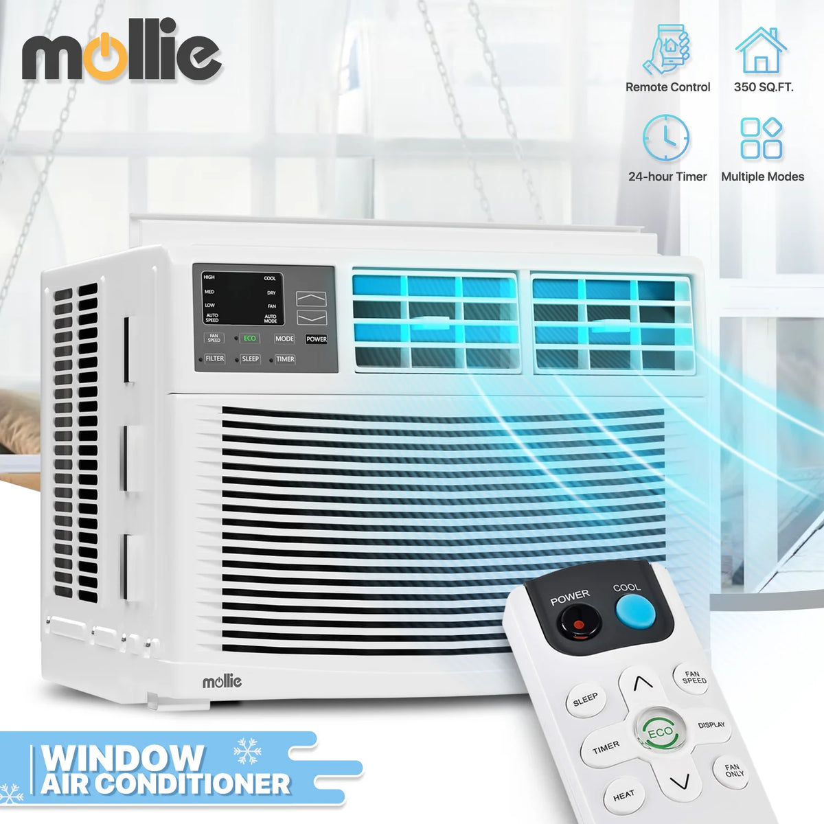 5,000 BTU Mechanical Window Air Conditioner with Multi-Speed Fan, White V581663