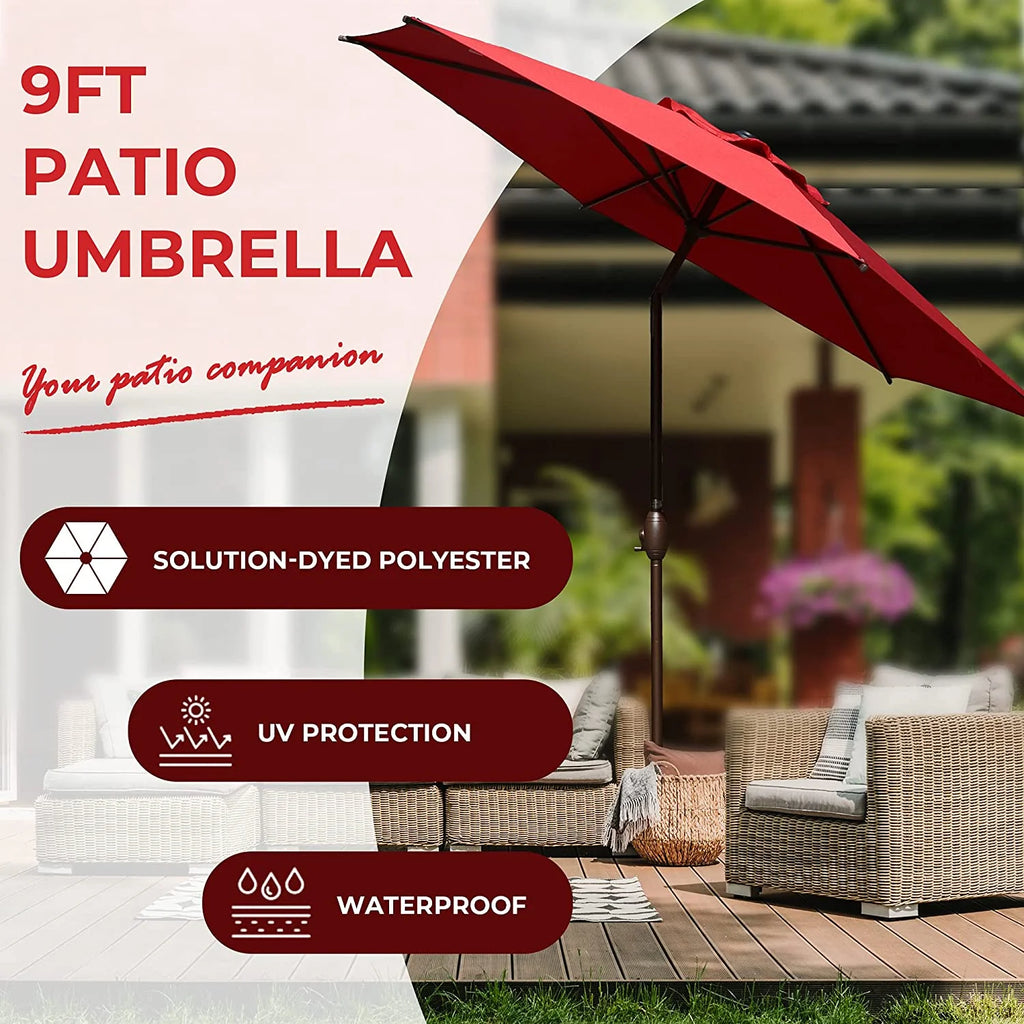 7.5ft Round Outdoor Market Umbrella with Push Button Tilt N31605