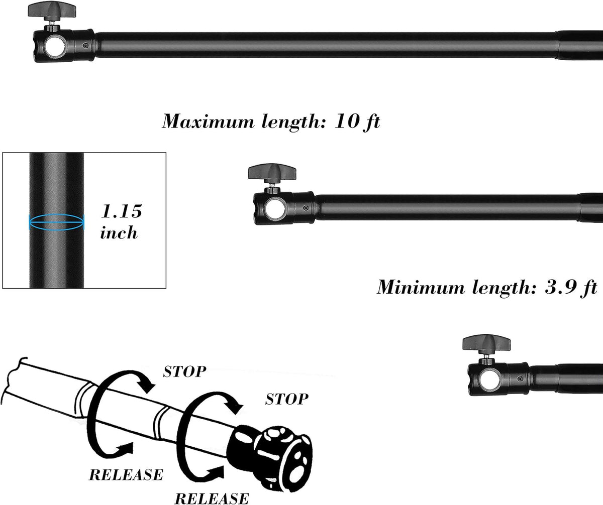 10 x 10 ft Heavy Duty Adjustable Backdrop Support System Kit with Carry Bag U323133