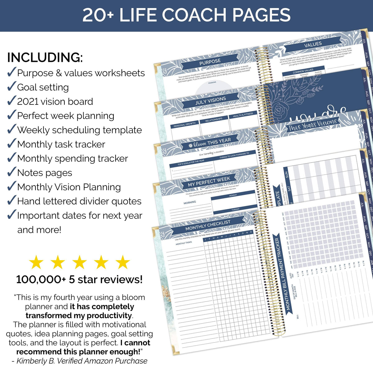 Crystal Blue Hard Cover Vision Planner G70232