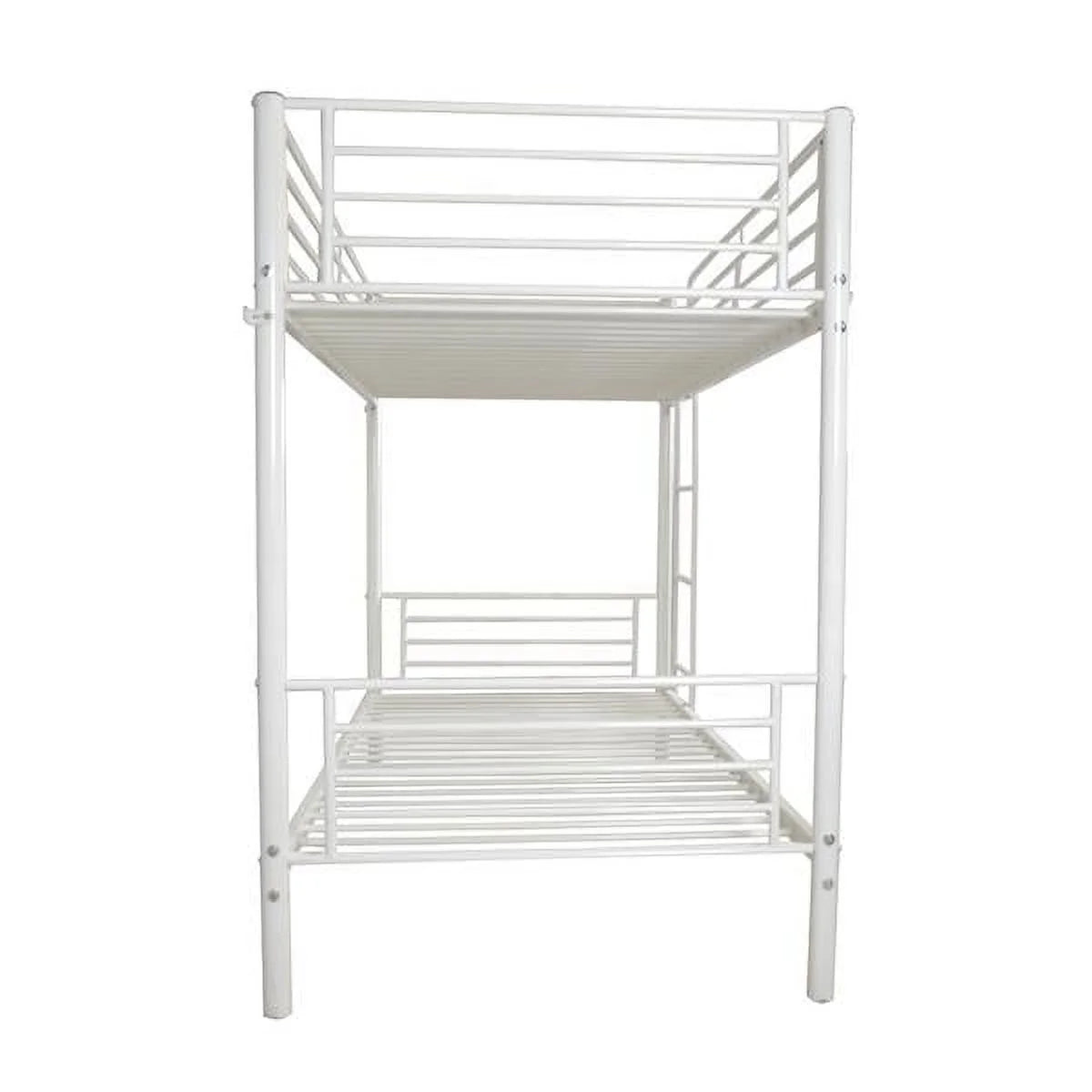 Twin Over Full Bunk Bed with Ladder and Guardrail White L487391