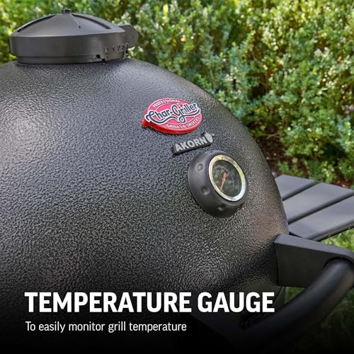 Kamado Charcoal Grill and Smoker with Cast Iron Grates and Locking Lid in Graphite U39342