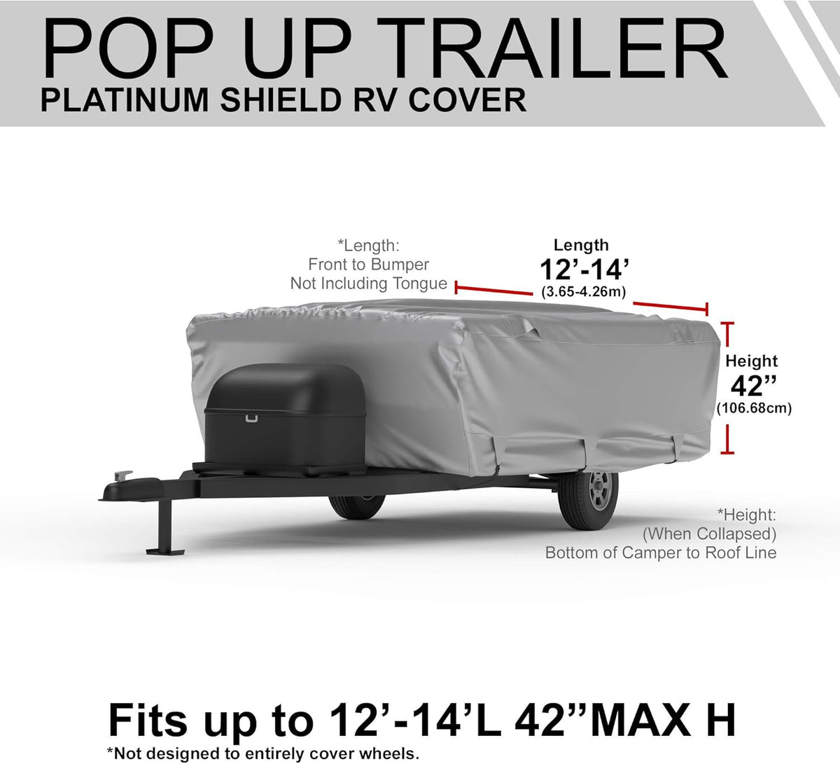 Weatherproof RV Cover for 18' - 20' Pop Up Trailer with Fleece Lining P697