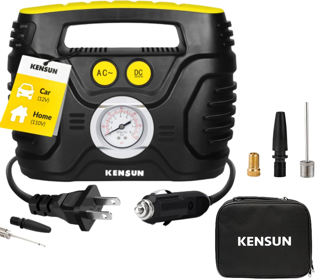 Portable Air Compressor 12V DC 110V AC 100 PSI Tire Inflator L819819
