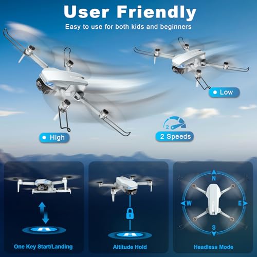 2K HD FPV Drone with Camera, Brushless Motor, 2 Batteries, Foldable N729819