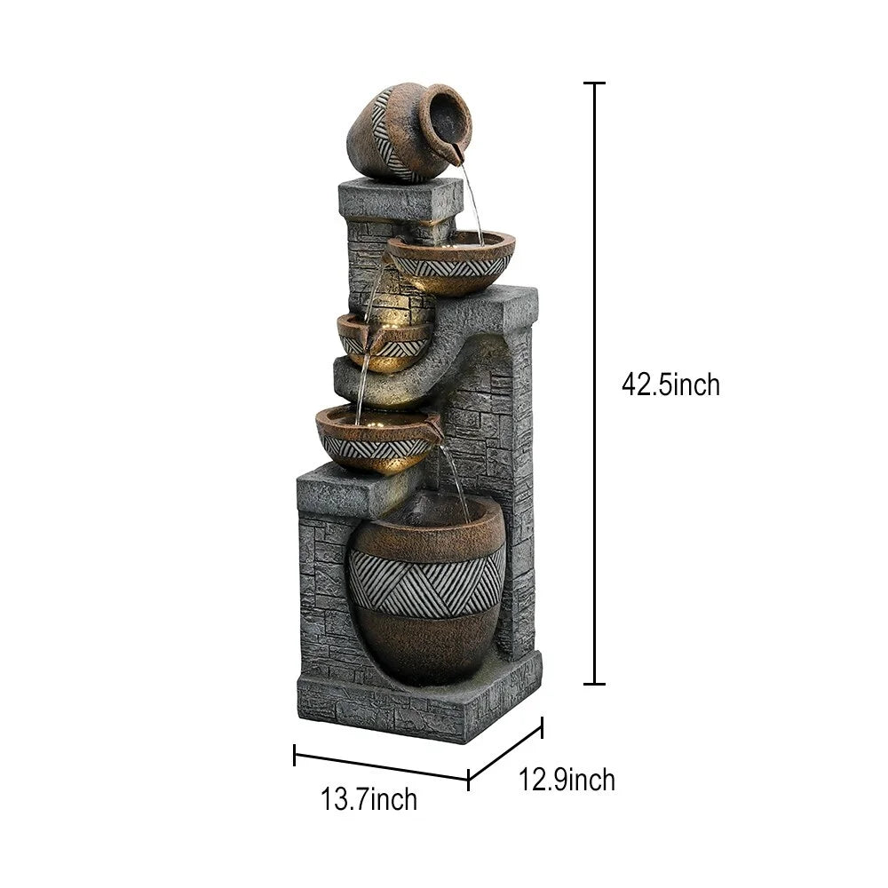 5-Tier Cascading Outdoor Water Fountain X91178