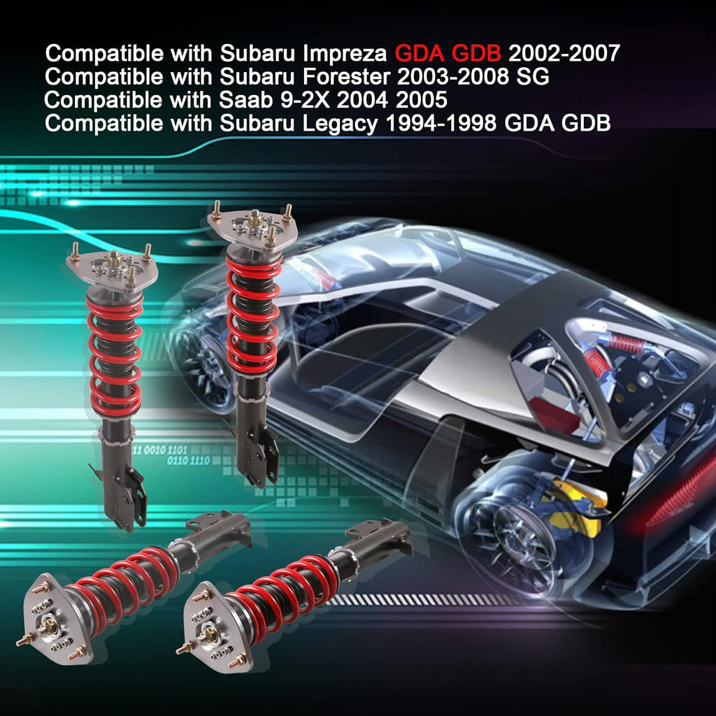 Coilovers Shock Absorbers Suspensions Struts for Subaru Impreza WRX 2002-2007 STI 2004 Forester 2003-2008 Legacy 1994-1998 R74147