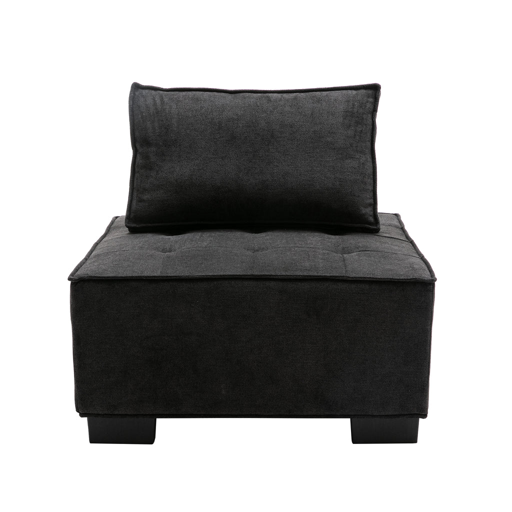 Black Ottoman Barrel Chair M234156