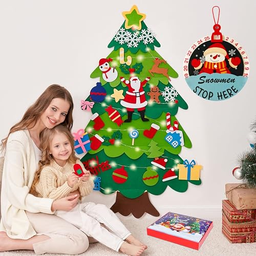 Felt Christmas Tree Set with 32pcs Ornaments J34585