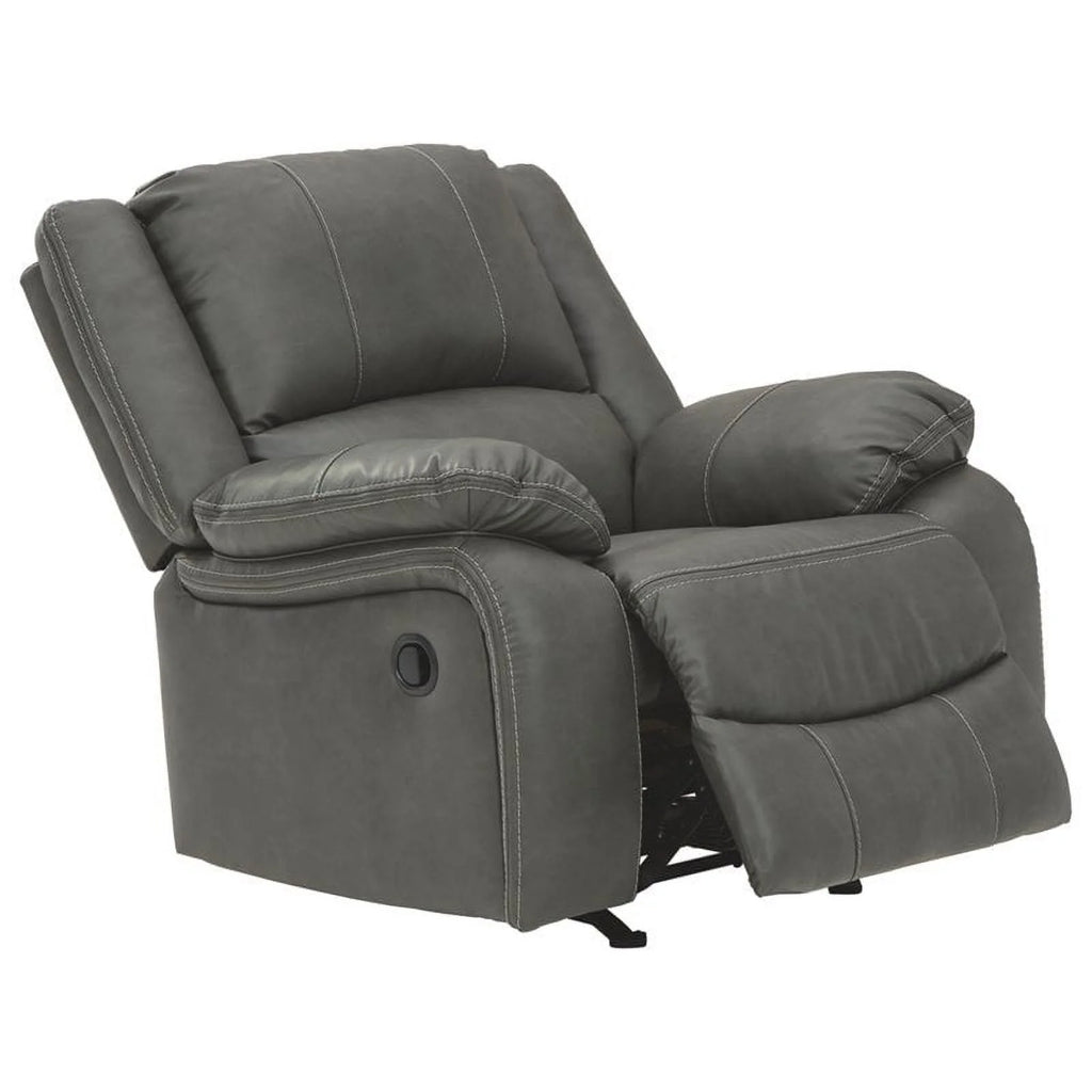 Gray Faux Leather Rocker Recliner Z2531