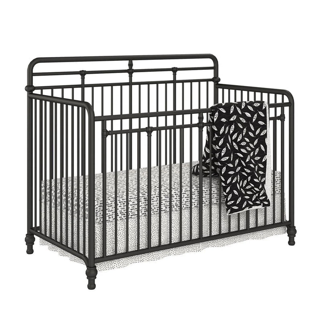 Black Metal 3 in 1 Convertible Crib F286