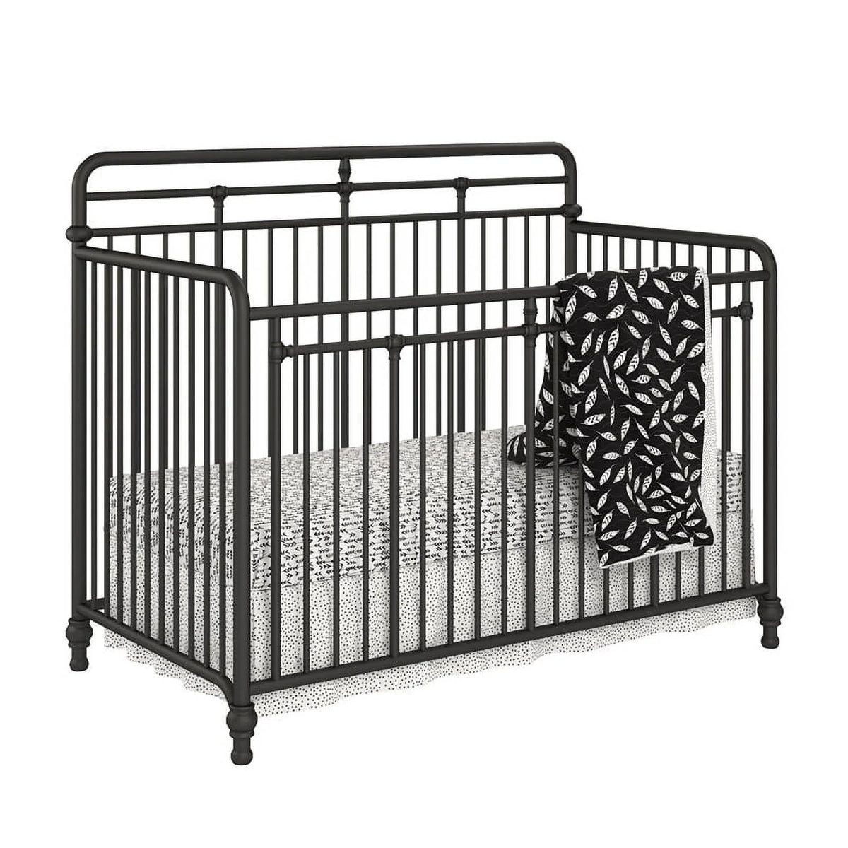 Black Metal 3 in 1 Convertible Crib F286