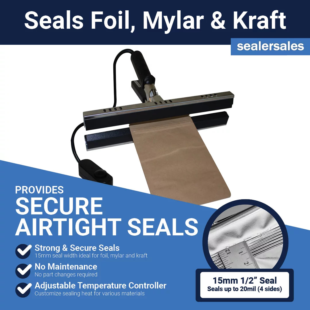 12" Portable Direct Heat Sealer with PTFE Coated Bars U880
