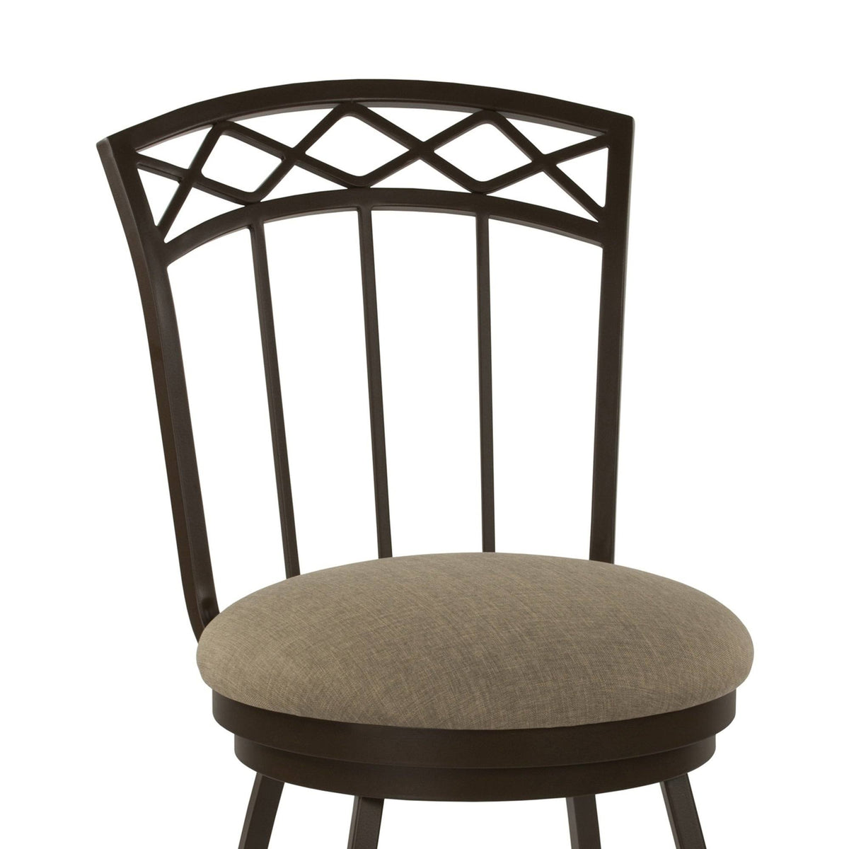 30x22 Bar Height Metal Swivel Barstool in Geneva Pepper Fabric and Matte Black Finish M6843