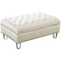 Cream Velvet Ottoman A5490