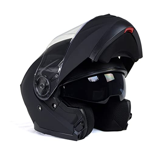 Flat Black Modular Motorcycle Helmet B7533