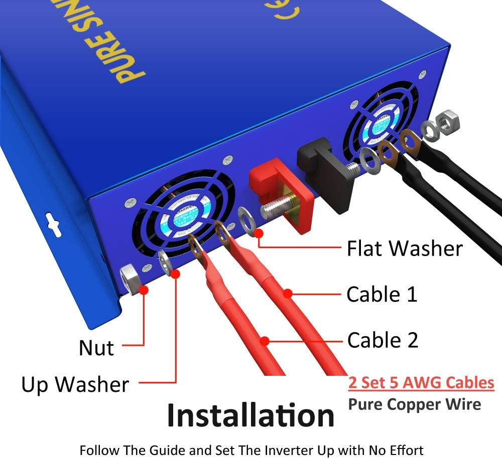 2000 Watt Pure Sine Wave Power Inverter 24V DC to 120V AC L40648