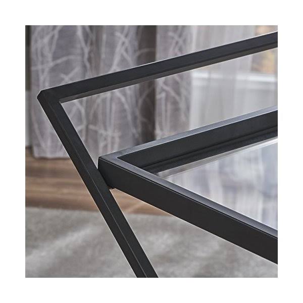 Black Tempered Glass Iron Bar Cart P996232