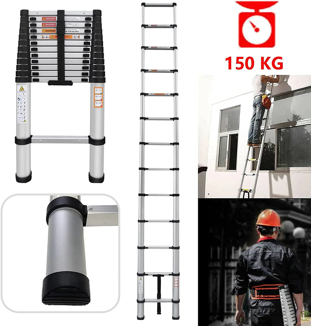 Telescoping Ladder 16FT Aluminum Folding Ladder 330lb Capacity E7715