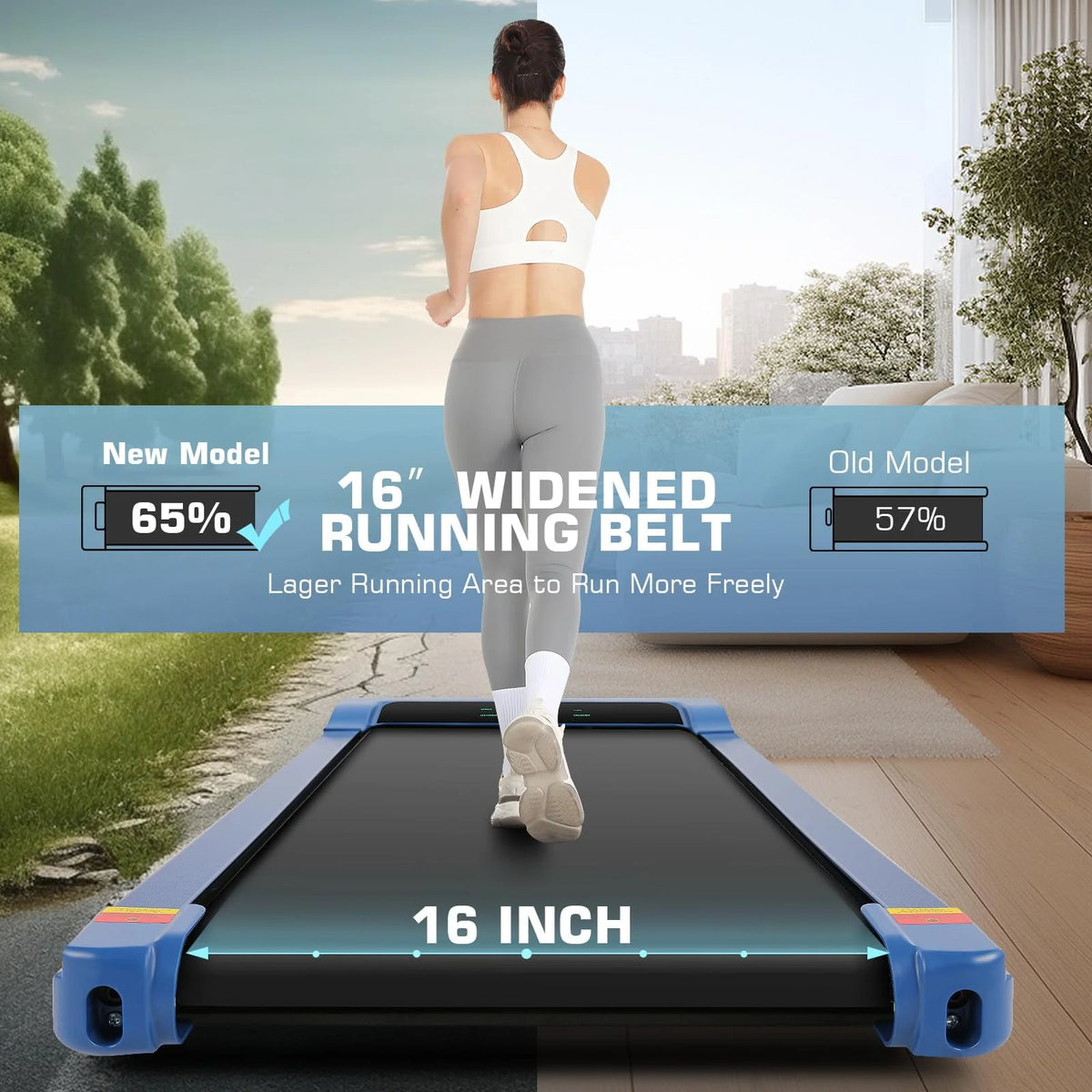 Black Electric Walking Pad Treadmill with Remote Control L4343