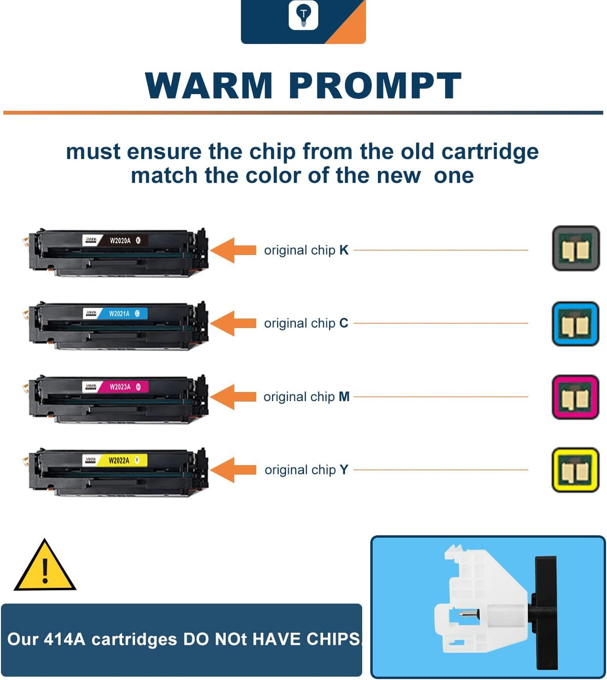 Compatible 414A Toner Cartridges 4-Pack for HP 414 Printer Ink W6540