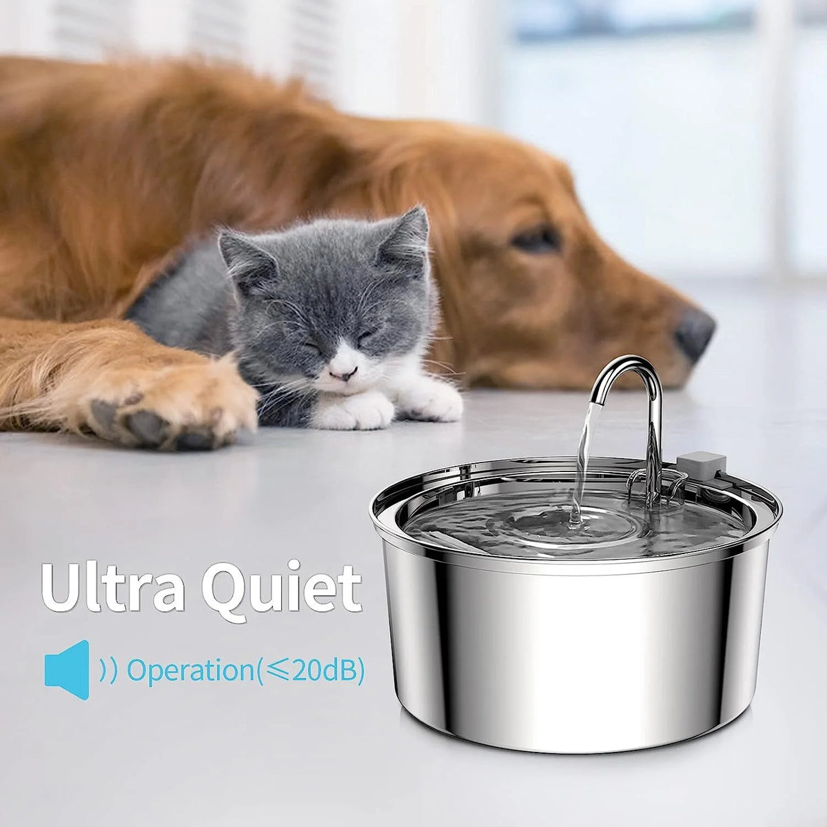 Cat Water Fountain Stainless Steel B3643