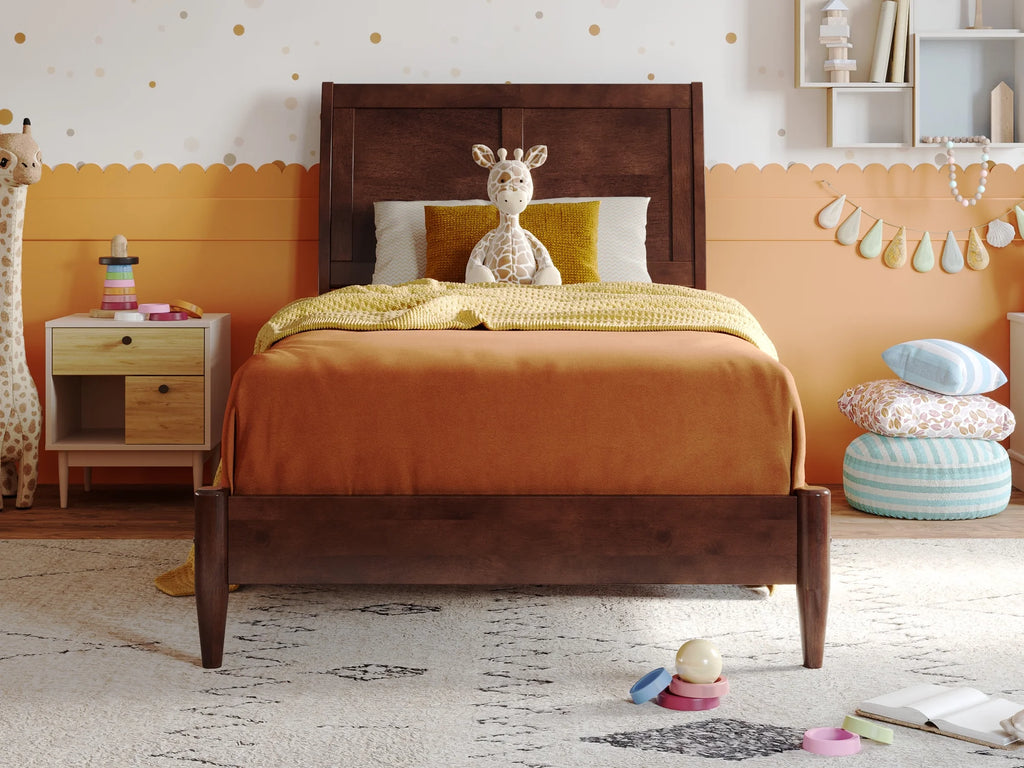 Twin Solid Wood Sleigh Platform Bed L66257