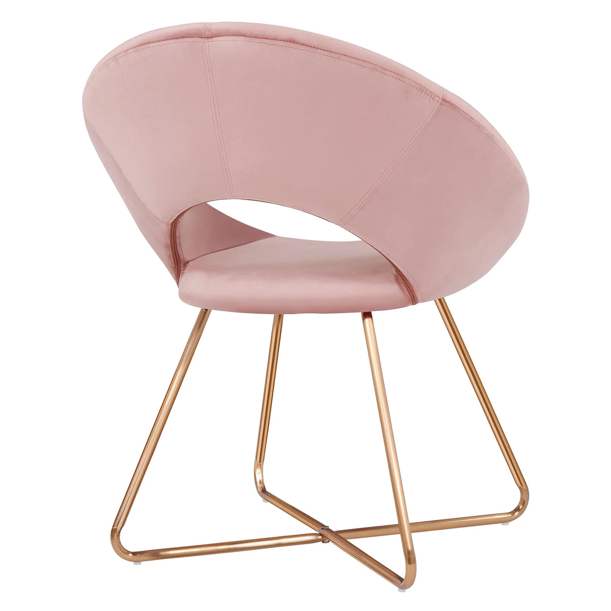 Salmon Pink Velvet Accent Chair Set of 2 with Gold Metal Legs L948