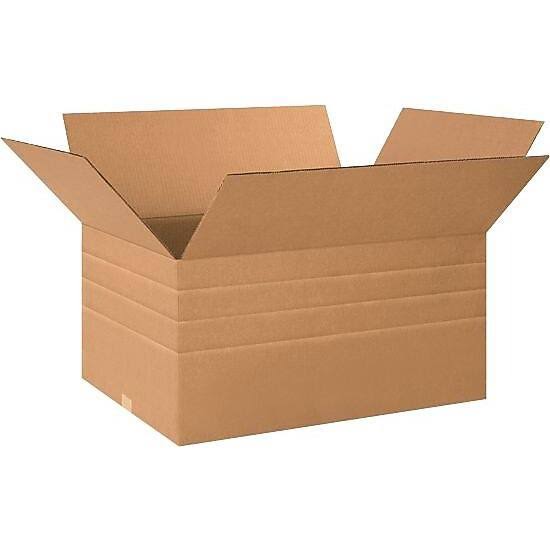 24 x 18 x 18 Inches Multi-Depth 16,14,12,10-Inch Shipping Boxes, 20-Count I2859