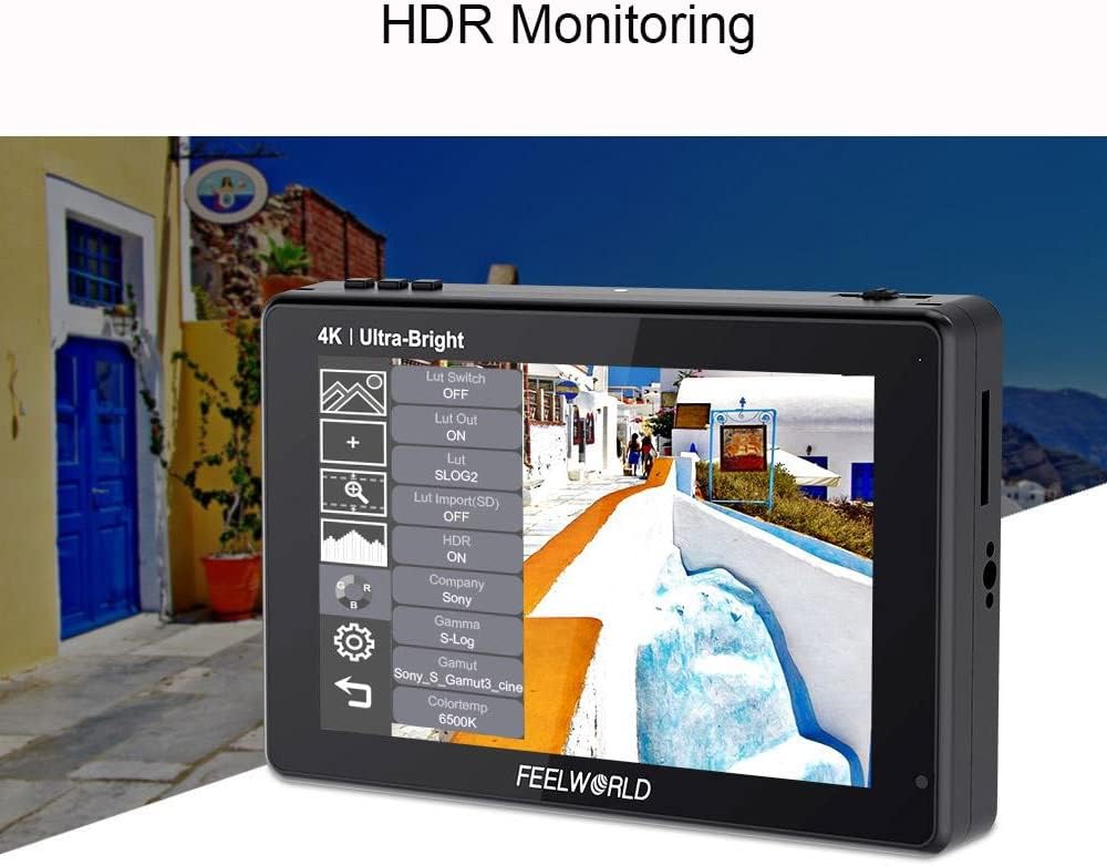 7 Inch 2200nits Touch Screen HDR Camera Field Monitor with F970 External Power and Install Kit R29122